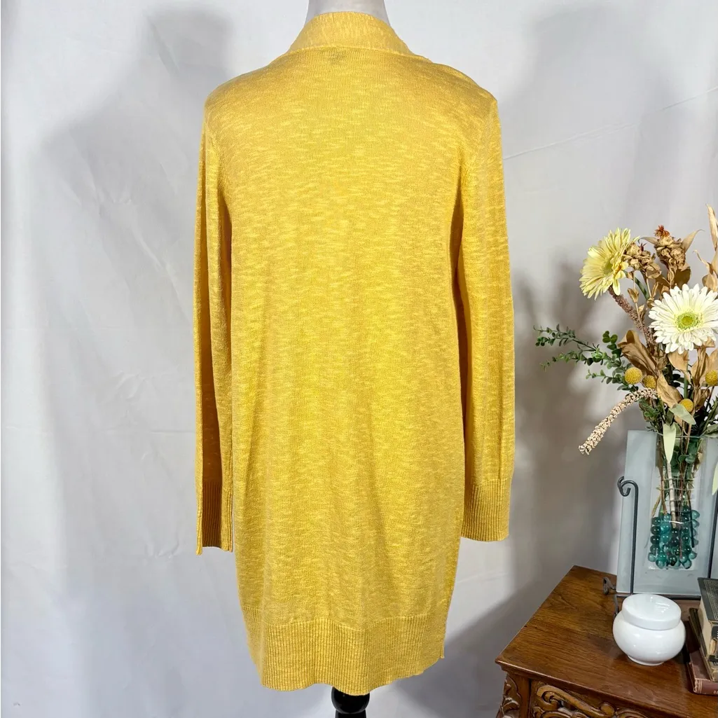 Eileen Fisher Yellow Organic Linen Cotton
Lightweight Open Cardigan Sz Small💚 - Image 6