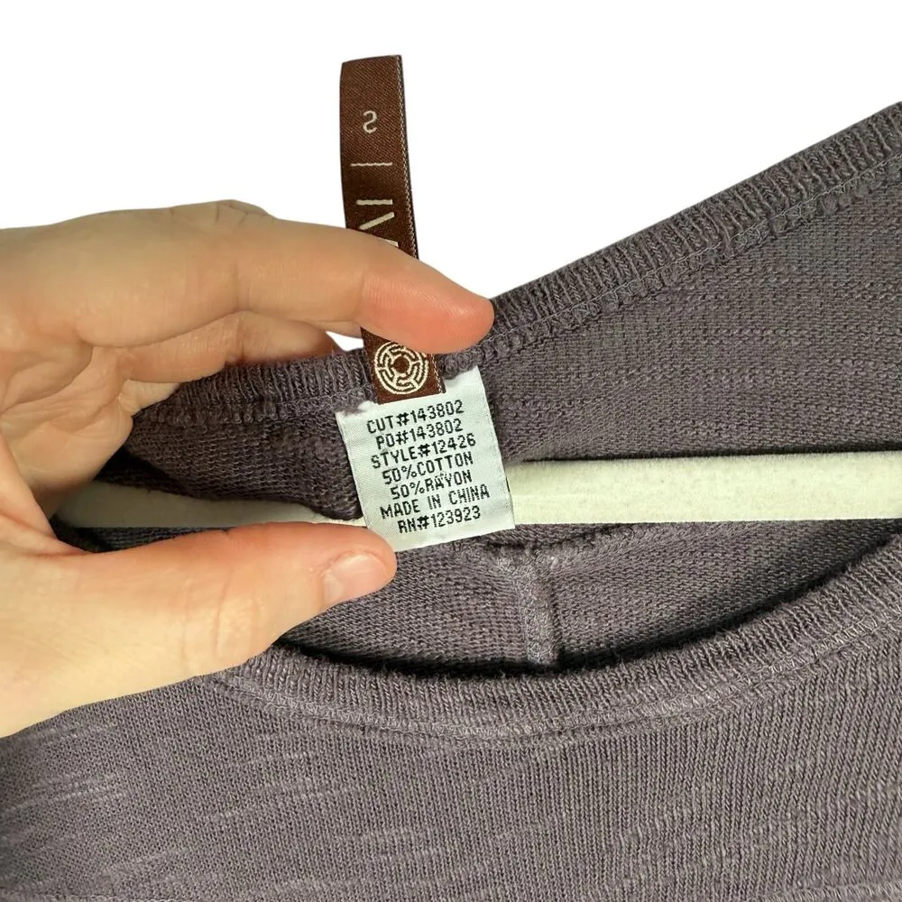 XCVI Aysmmetrical Purple Tunic Top Boho Y2K Artsy Womens Size Small - Image 4