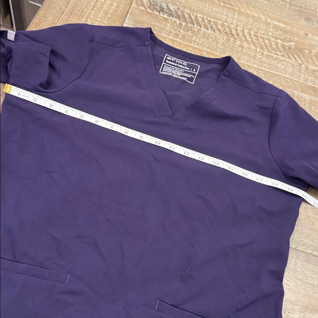 Figs Deep Purple V-Neck Scrub Top - Image 3
