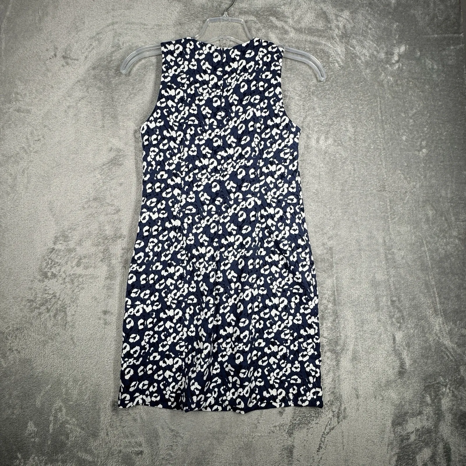 Banana Republic Dress‎ Womens 0 Blue White Cheetah Sheath Office Work Career - Image 3