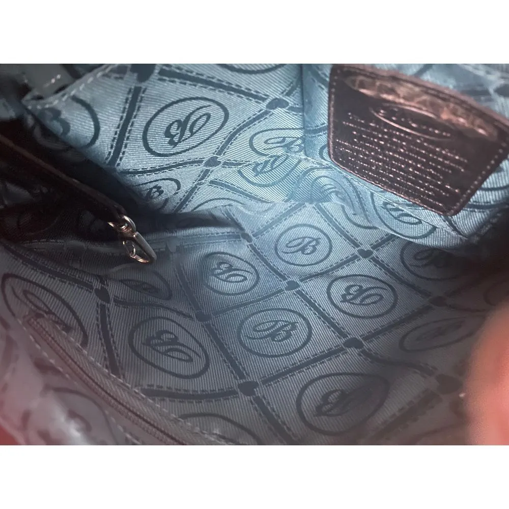 Brighton‎ Black Leather Hobo Bag with Brown Croc Trim & Silver Hardware - Image 8