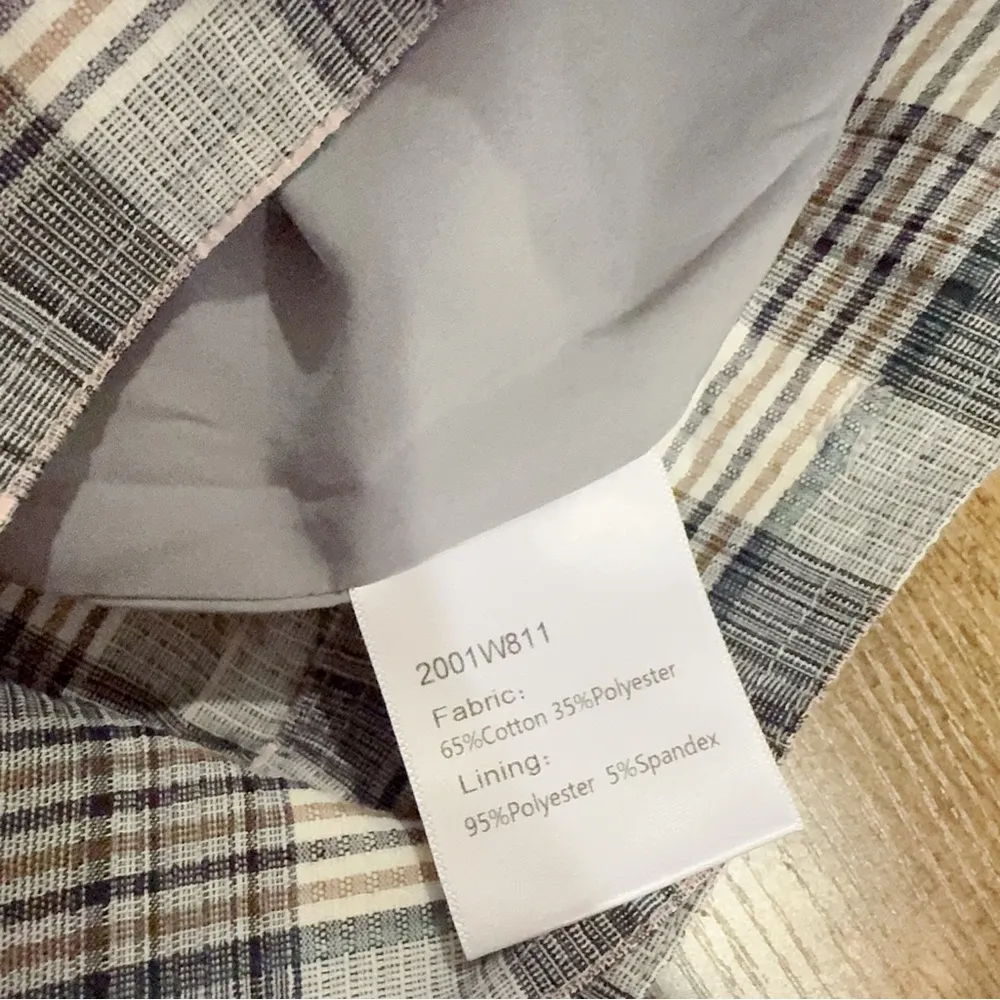 J.ING Blue Checker Print High Waist Bermuda Shorts with Belt Size XS NWT - Image 7