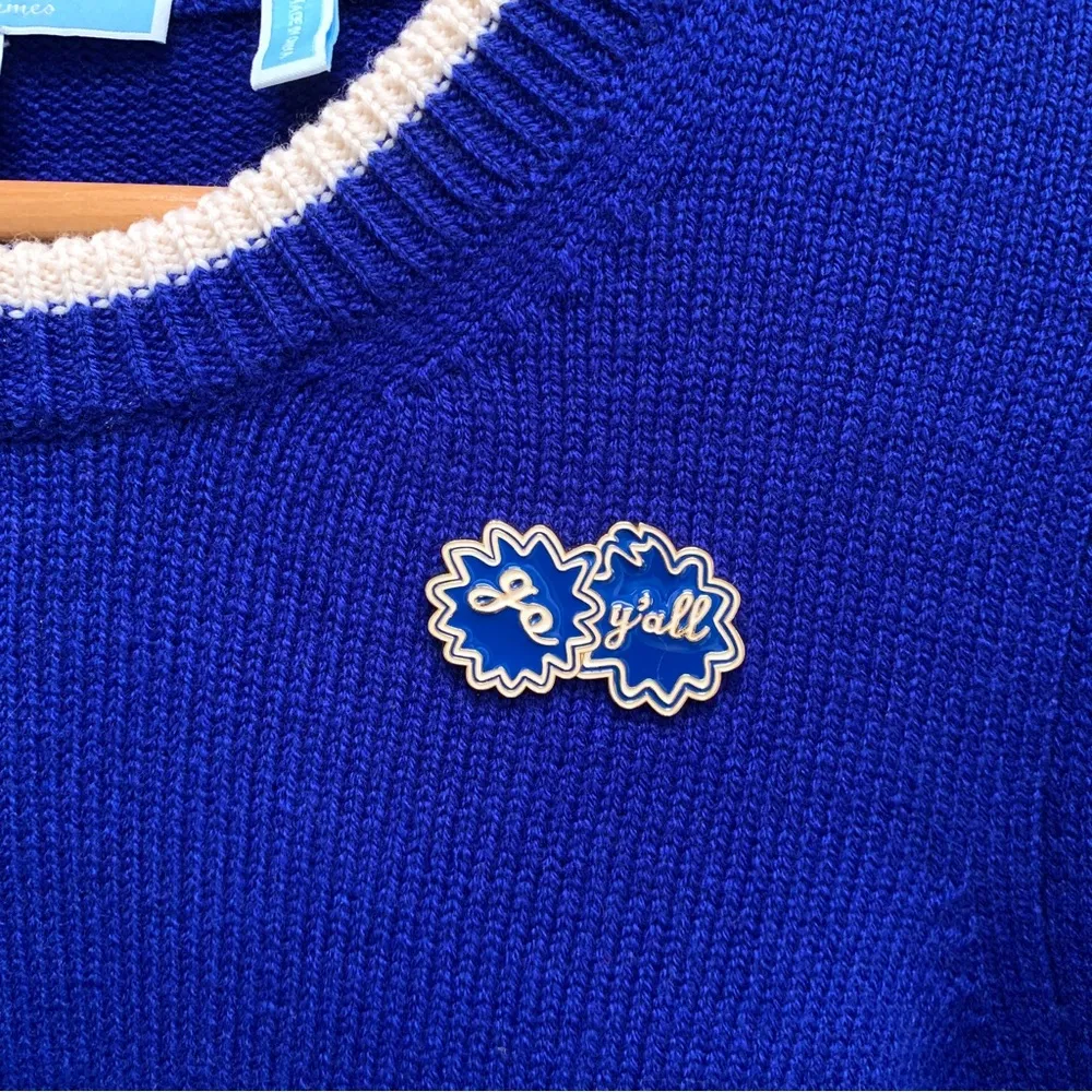 Draper James Spirit Wool Sweater in Blue Small - Image 8