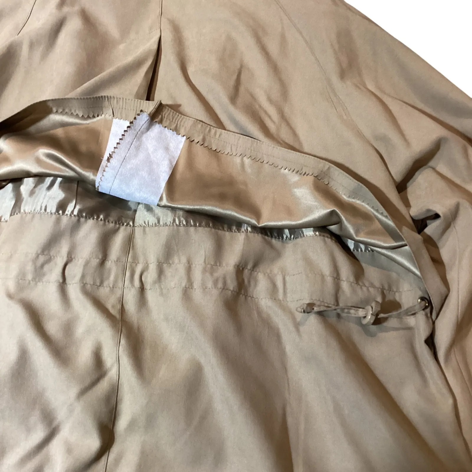 Petite Sophisticate Womens Tan Double Breasted Trench Coat Size M - Image 7