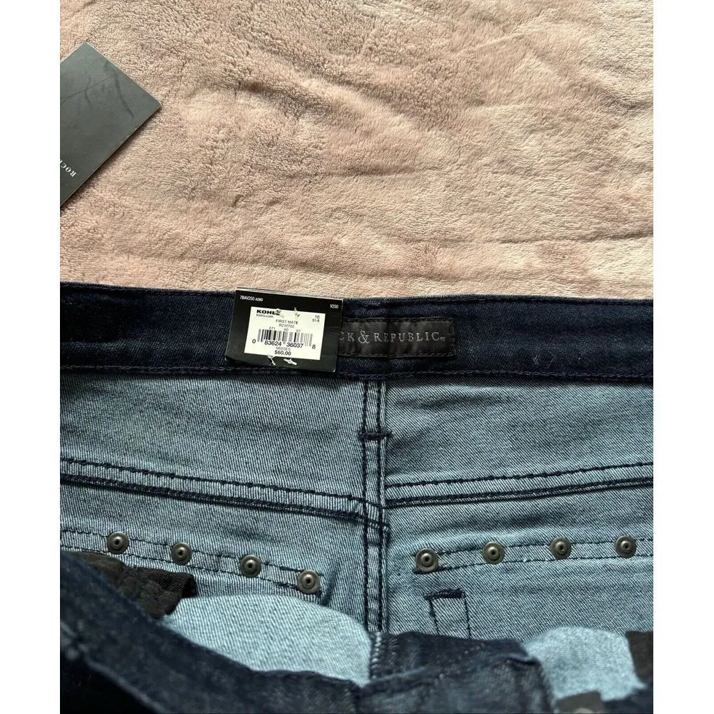 Rock & Republic Jeans Women's Kendall Blue Denim Jean Mid Rise Capri Size 16 NWT - Image 3
