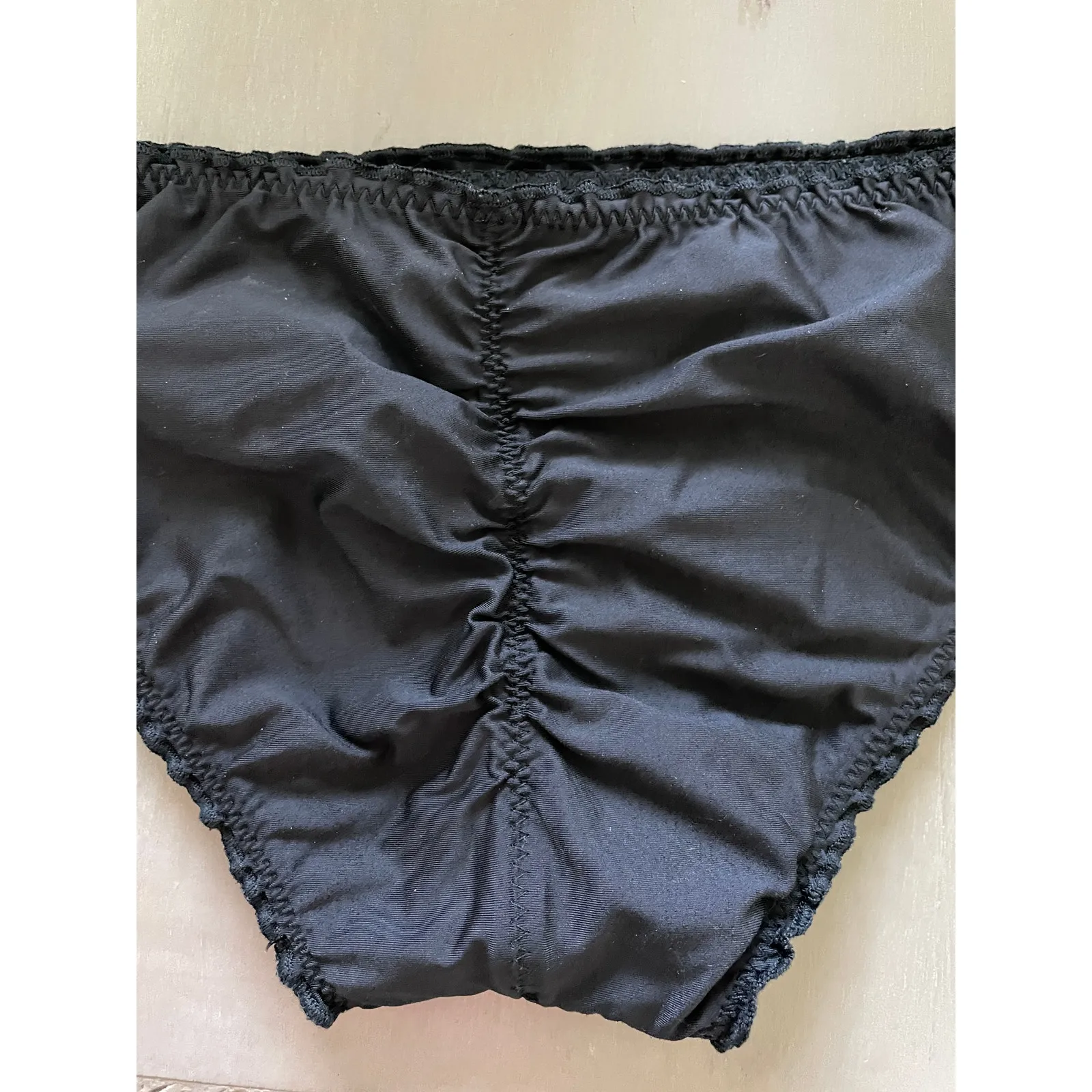 Becca Swim Black Ruffle Scrunch Bikini Bottoms - Image 5