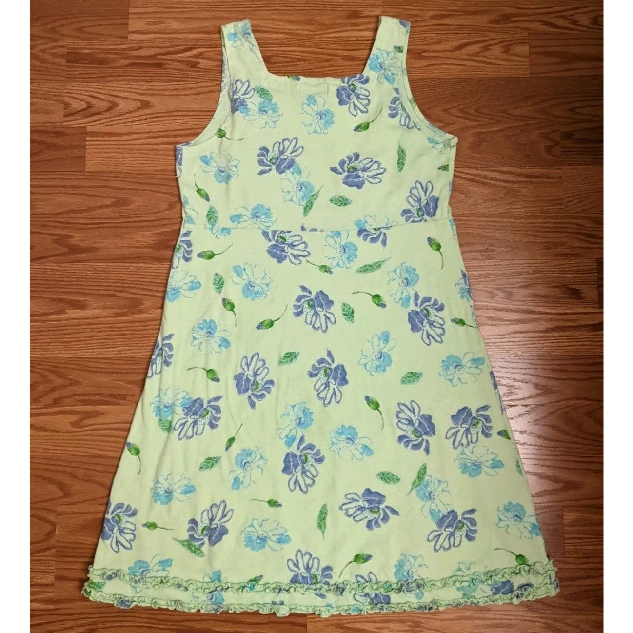 VTG Fresh Produce Sz M 90s Floral Pastel Midi Dress Flowy Grandma Kitchie Lounge - Image 4