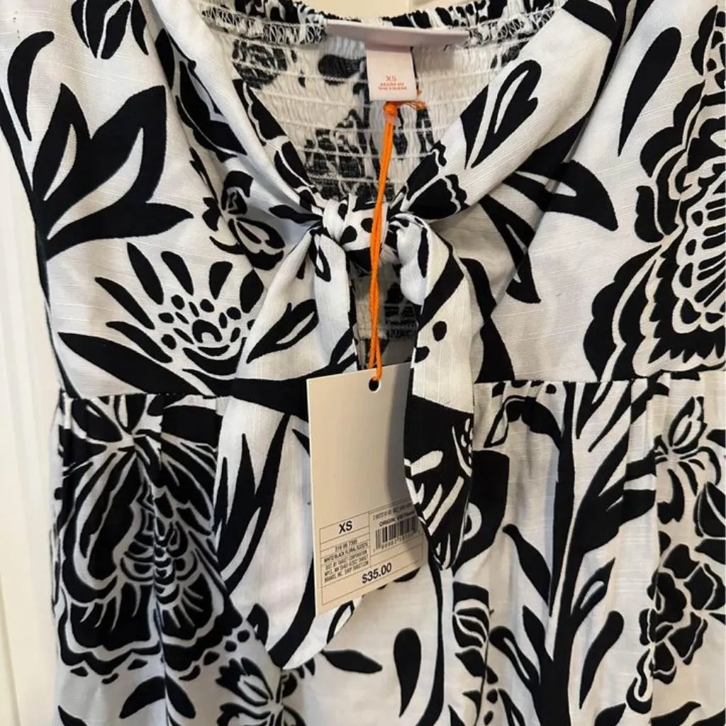 NWT Knox Rose black & white maxi dress w/side pockets &adjustable straps XS - Image 2