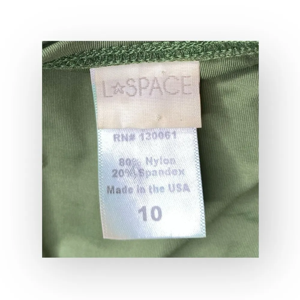 L*Space ☼ Pamela Plunging Strappy Open Back One Piece Swimsuit ☼ Olive Green 10 - Image 10