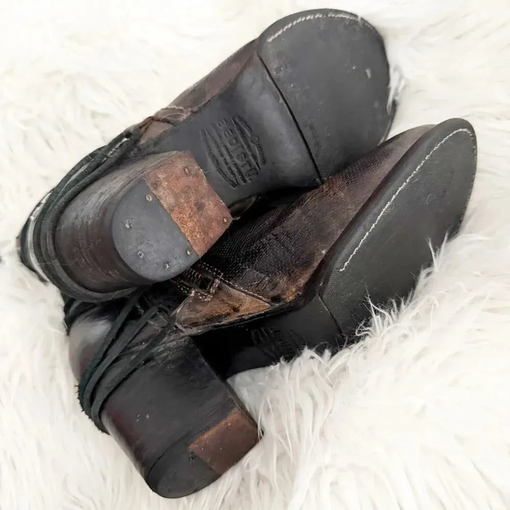 BED STU | Blaire Cobbler Series Ankle Boots Women Distressed Lace Brown | 9.5 - Image 9