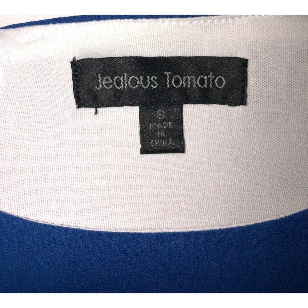 Jealous Tomato Dress Size S Blue Tribal Print Embroidered Geometric Sleeveless - Image 6