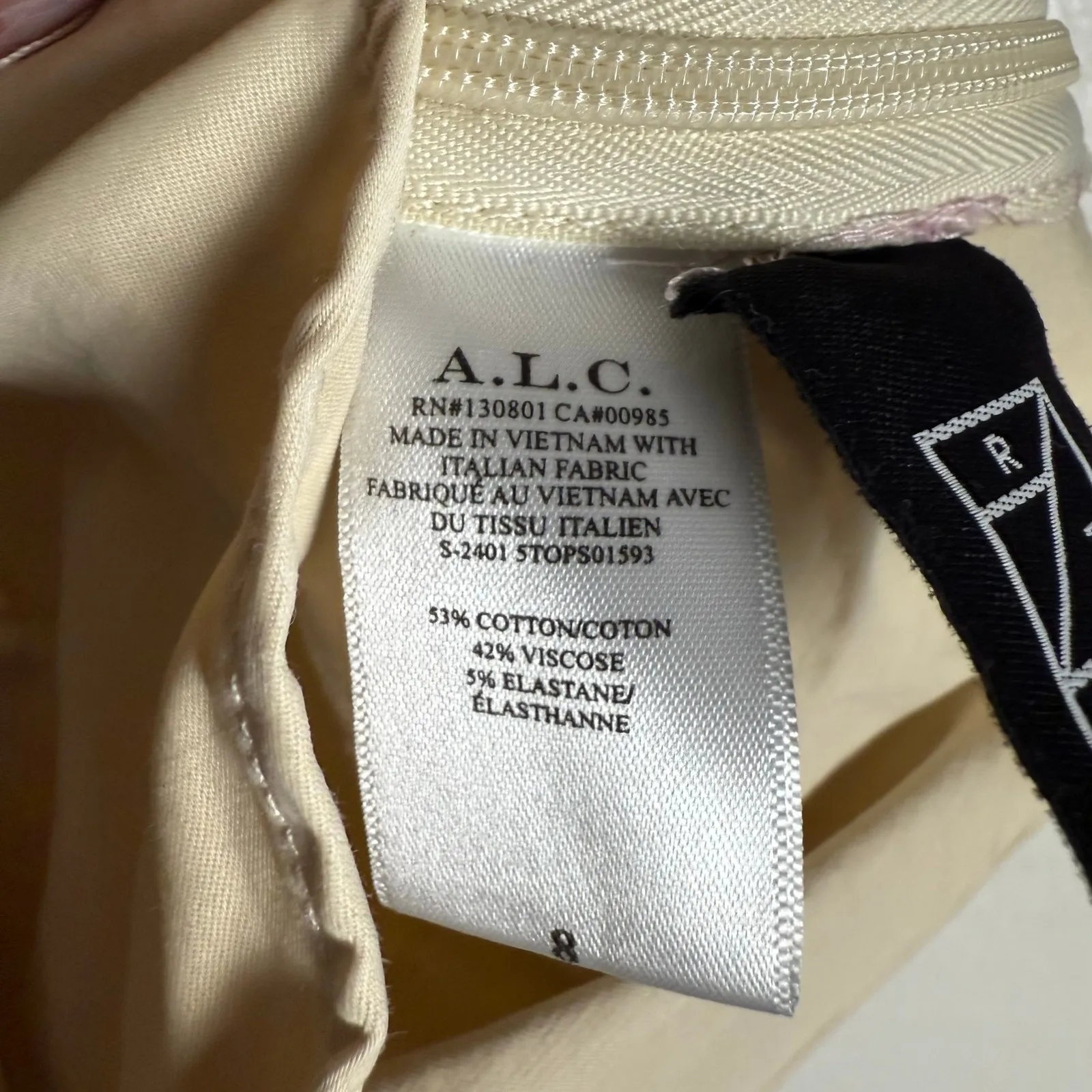 A.L.C. Charlotte Sateen Pleated Cream Sleeveless Halter Tank Top Size 8 - Image 16