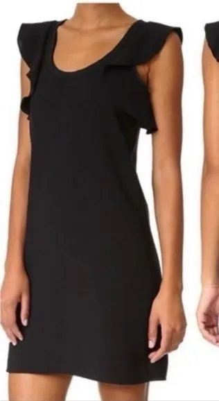 NWT Elizabeth and James Dillon Dress Black Flutter Sleeve Sheath Mini 2 Cocktail - Image 1