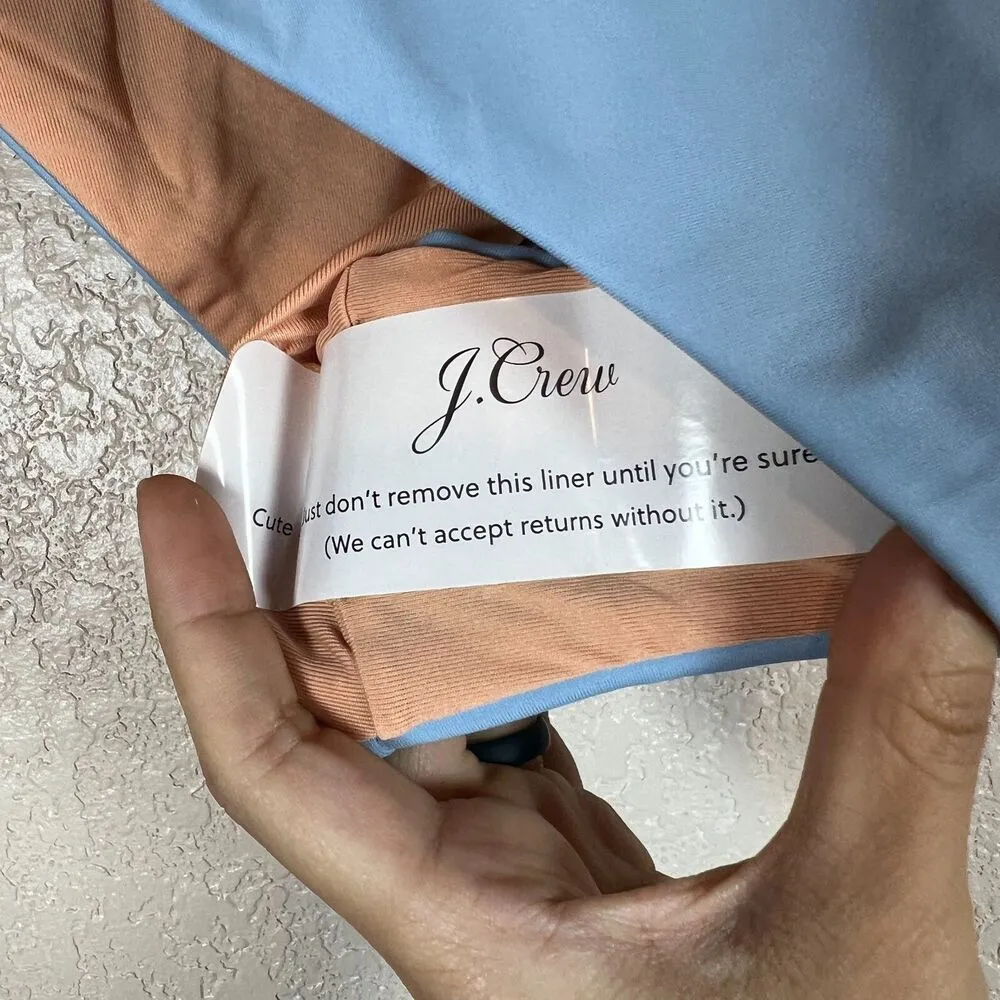 J. Crew Womens Bikini Bottom Small Baby Blue Curved High Waist Cheeky Swim Beach - Image 3