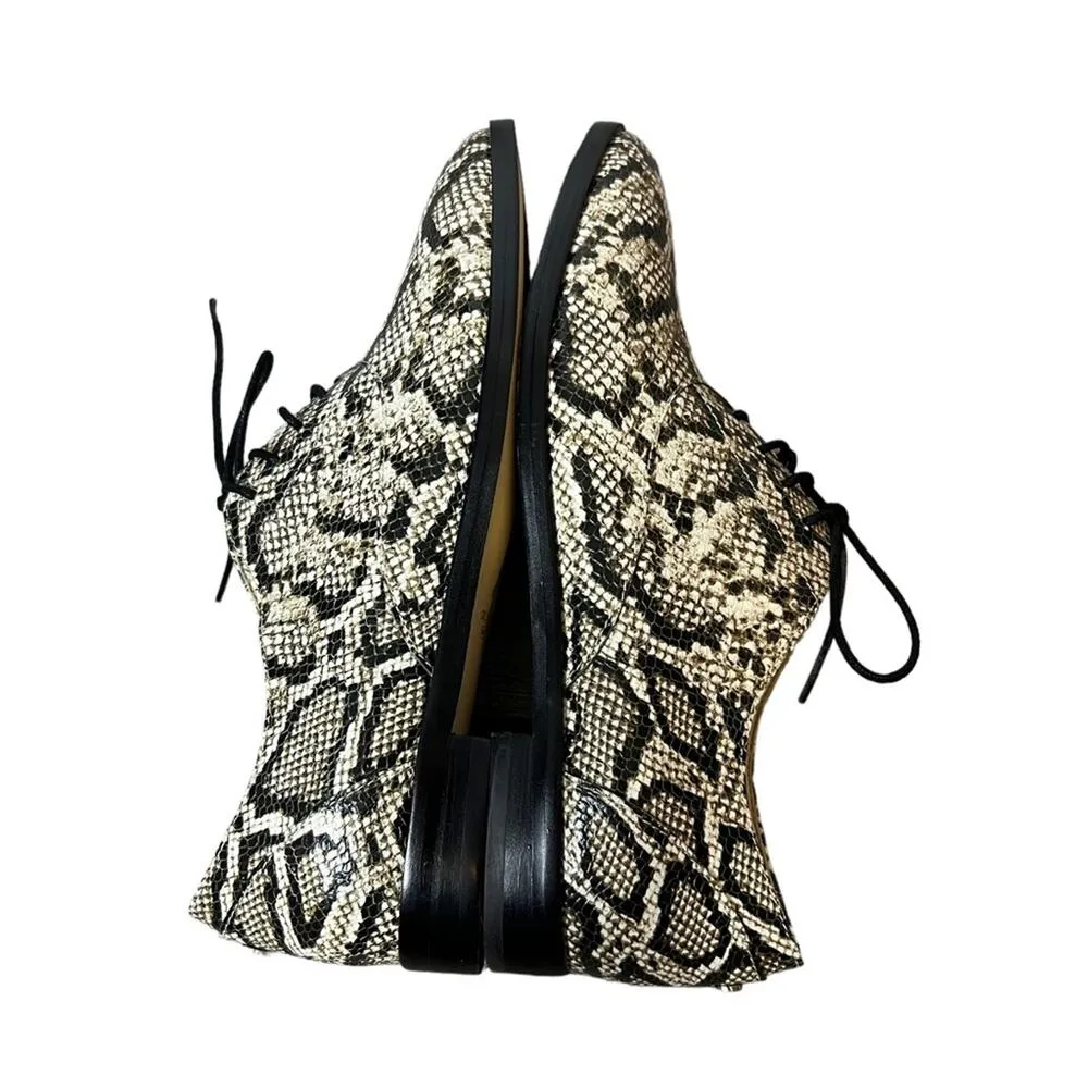 Cole Haan Python-Print Leather Oxfords sz 6 - Image 3
