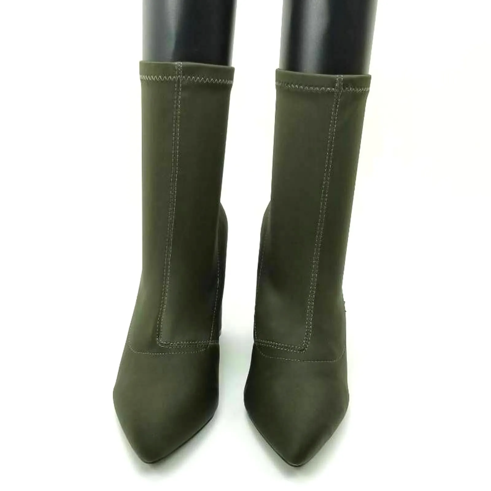 Cape Robbin Walk Away Army Green Stretched Ankle Boots Size 8 - Image 6