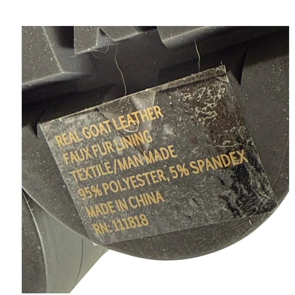 NEW Michael Kors Womens SLIPPER 11 Barton Crackled Patent Leather Chunky Black - Image 9