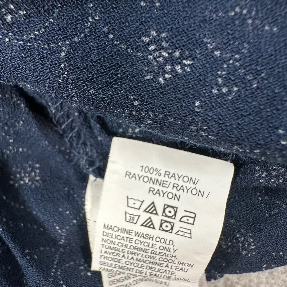 Lucky Brand Indigo Vine Long Sleeve Blouse Women's Small Navy Blue Buttons - Image 5