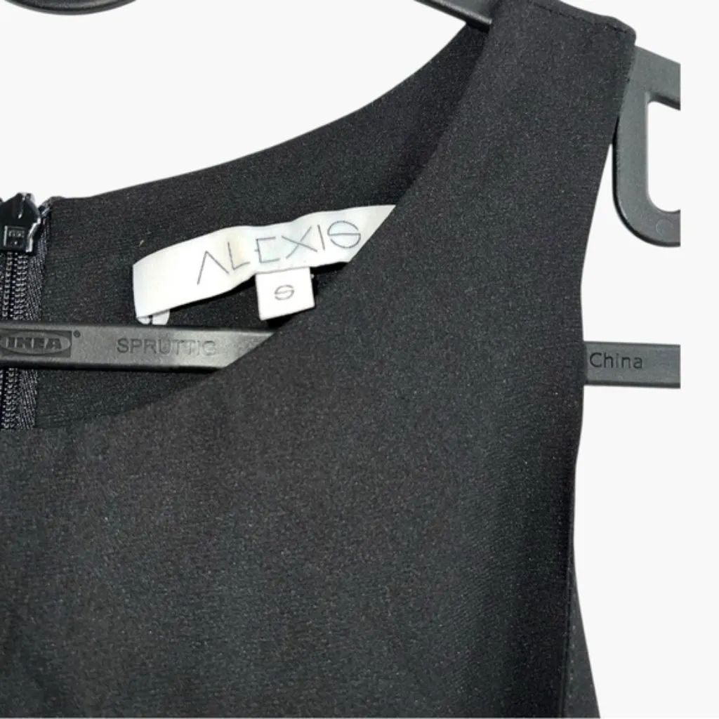 ALEXIS Designer Fringe Tassel Little Black Mini boho Dress Sleeveless  Small - Image 6