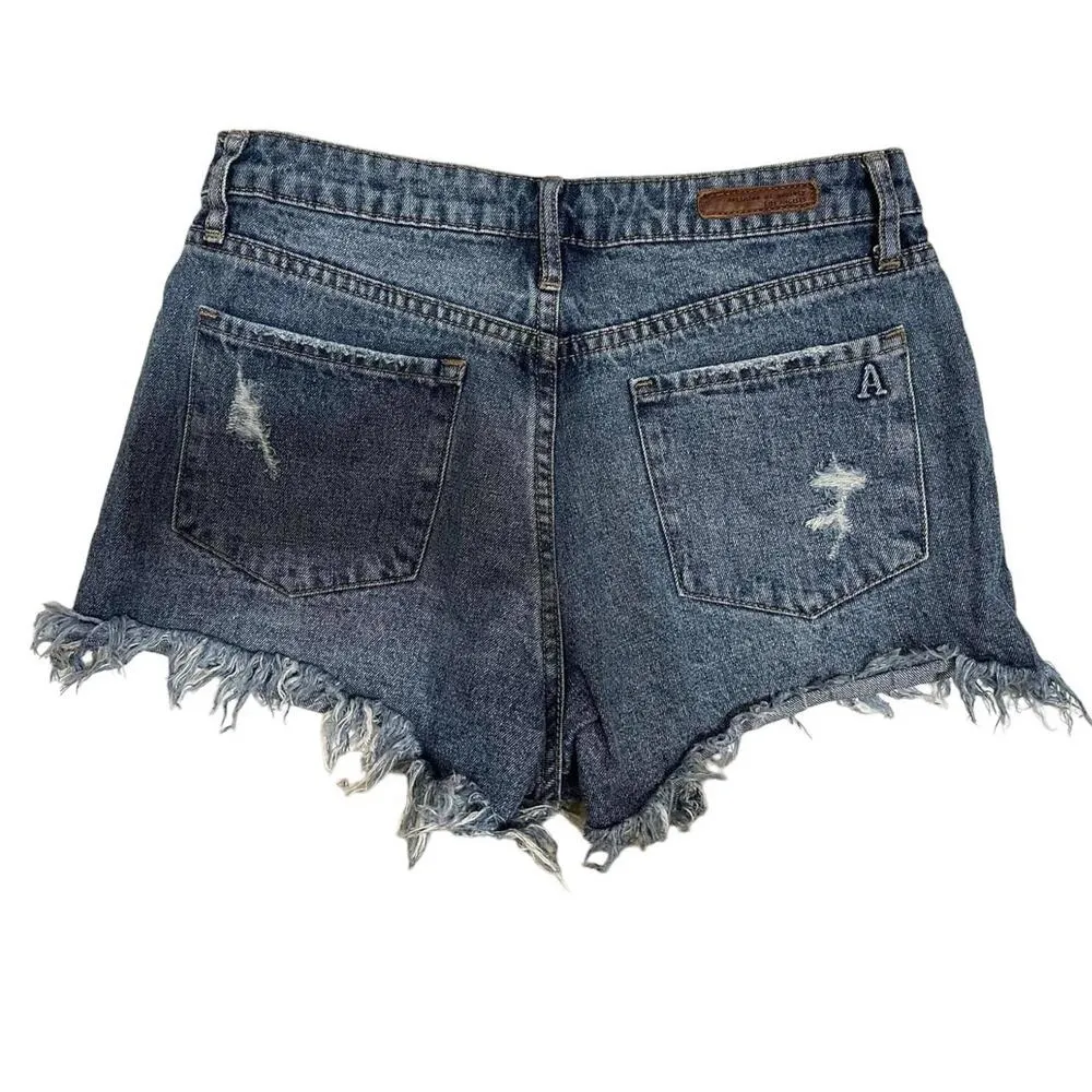 Articles of Society Womens Meredith Ripped High Rise Cutoff Denim Shorts Size 26 - Image 4