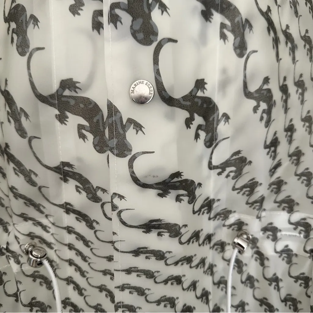 Marine Serre All Over Lizard Print Longline PVC Raincoat Size M - Image 11