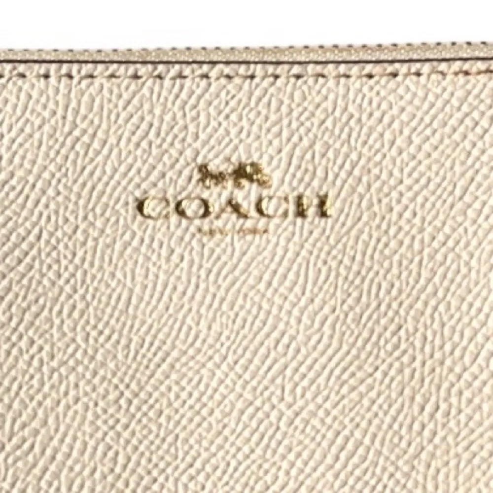 Coach Corner Zip Leather Wallet Wristlet Ivory - Image 4