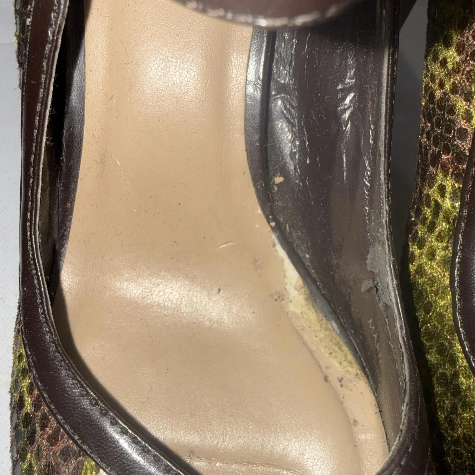 Vintage Y2K Tahari Marti Peep Toe Snakeskin Platforms Heels Shoes Size 6.5 - Image 7