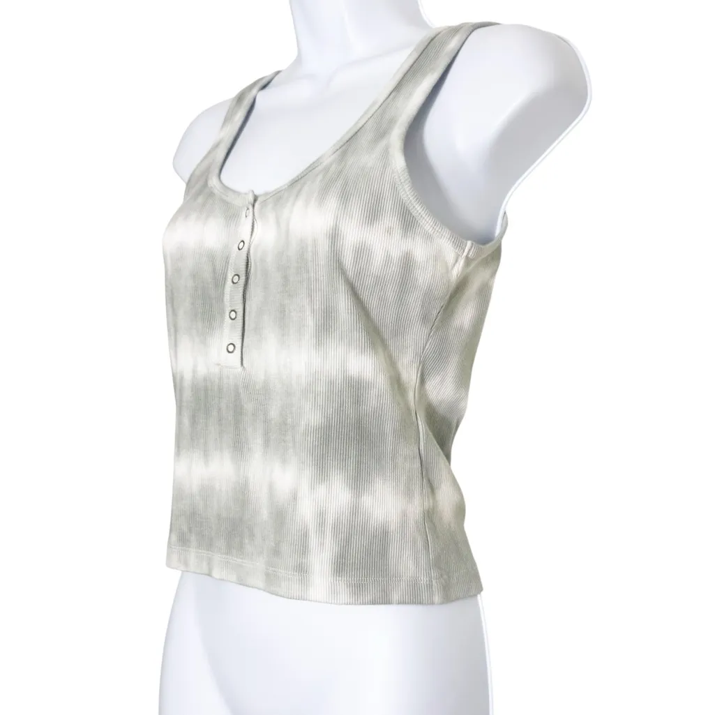 Abercrombie & Fitch Ribbed Henley‎ Tank Top Gray Tie-Dye Size M - Image 4