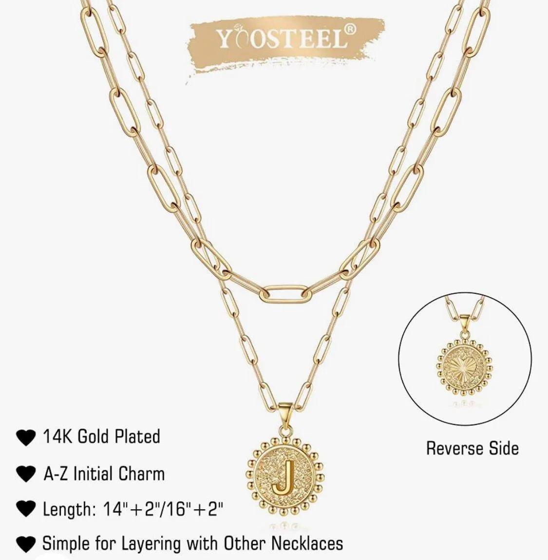 Initial “W” Pendant Necklace Gold - Image 2