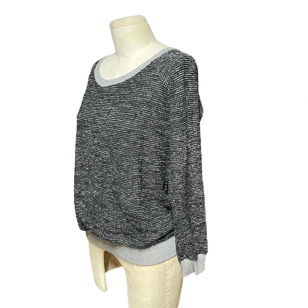 Nation LTD Charcoal Gray Black Marled Knit Pullover‎ Sweater Top Size Medium - Image 5