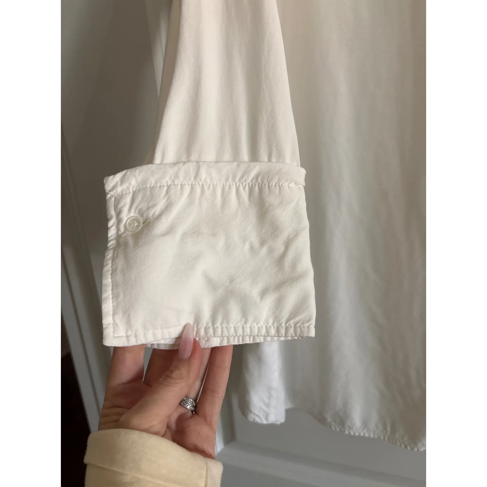 MNG Mango White Long Sleeve Button Down Collared Shirt Oversized Size S - Image 3