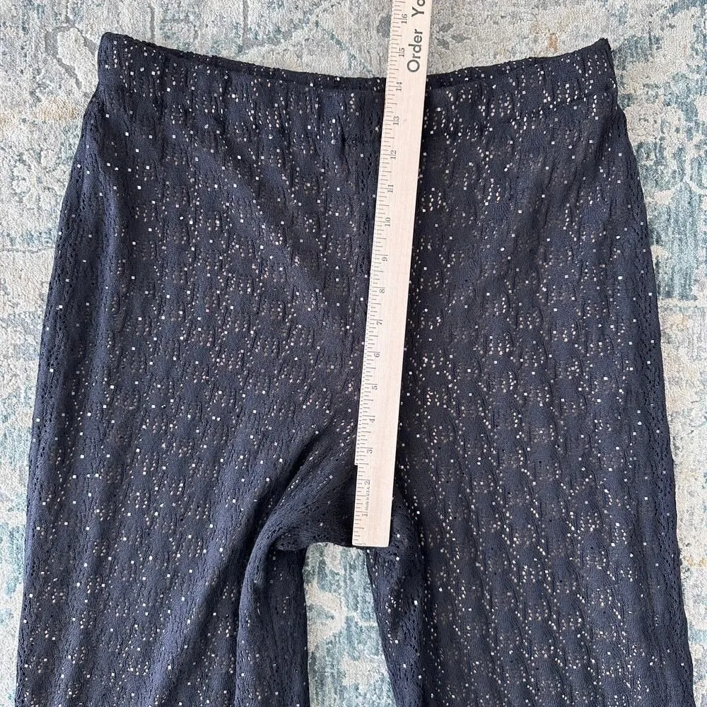 St John Evening Pants Womens 12 Crochet Pailette Open Knit  Wide Leg - Image 8