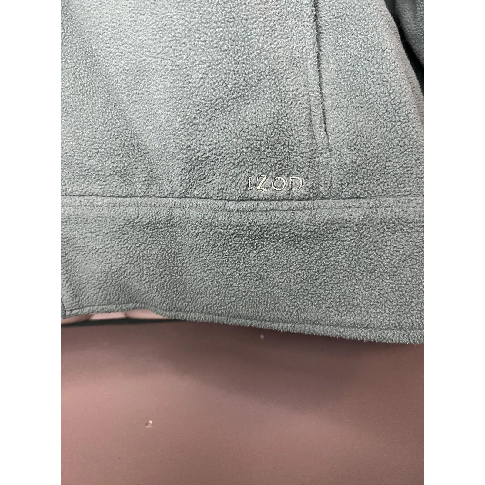 Izod Fleece Jacket Womens Large Green Full Zip Pockets Cozy Outdoor Pullover - Image 4