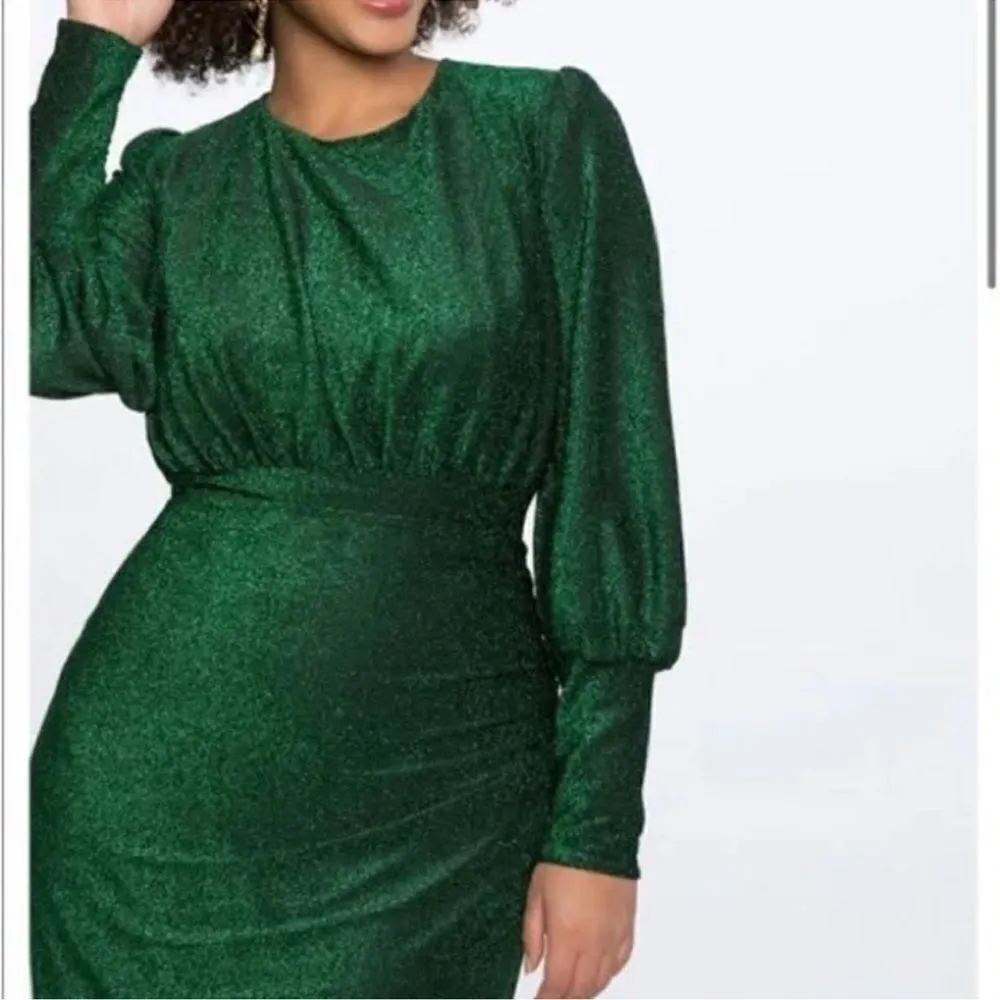 NWT ELOQUII GREEN SPARKLE MAXI DRESS C27 - Image 3