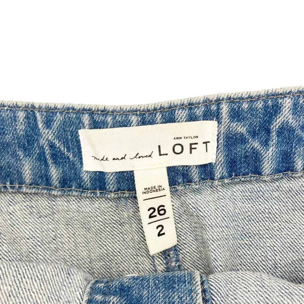 Ann Taylor Loft Button Front Denim Skirt Sz 26 - Image 3