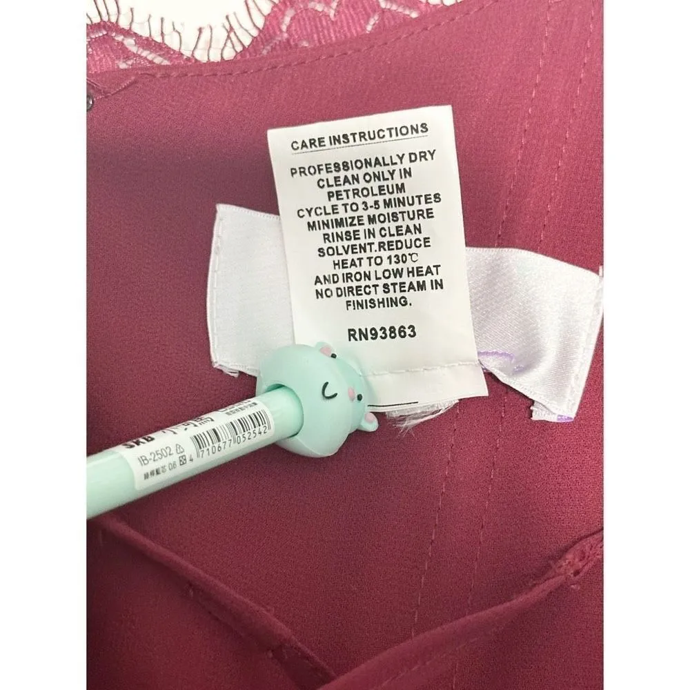 Hayley Paige Occasions Sleeveless Lace Bridesmaid Dress 52017 Maroon Red Size 10 - Image 14