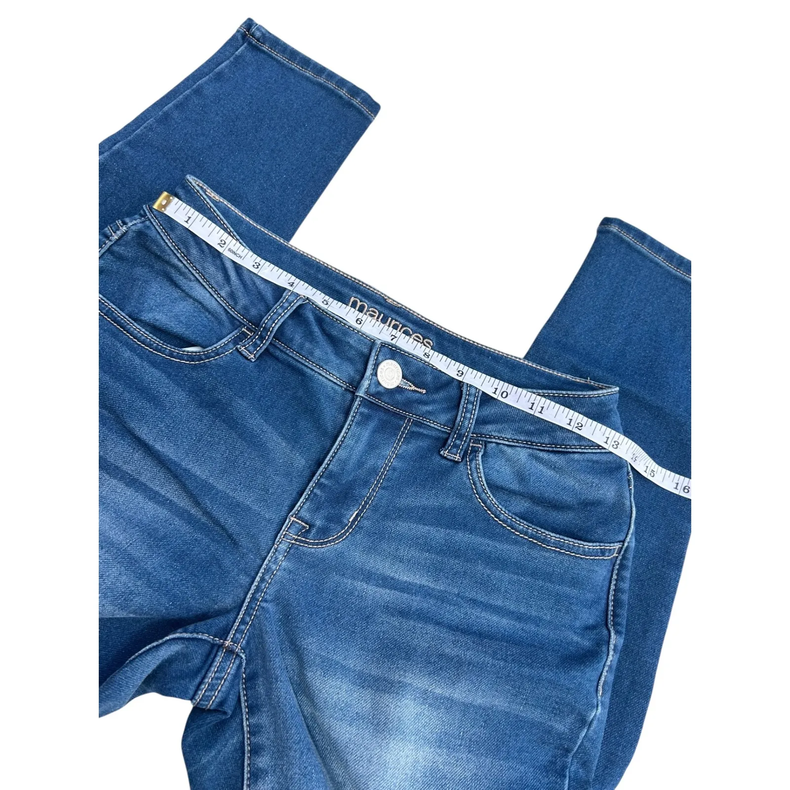 Maurices Womens Blue Wash‎ Skinny Jeggings XS Regular Stretch - Image 5