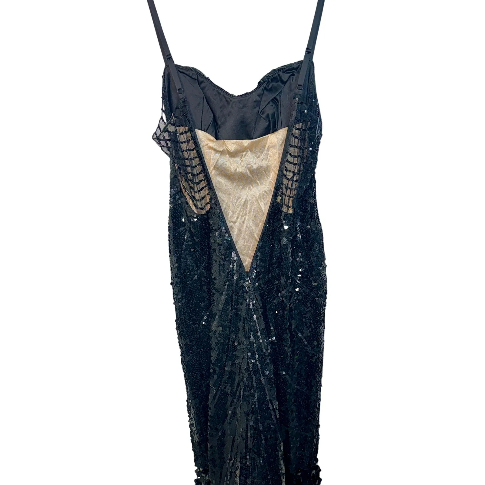 NWT Mandalay Black Sequin High Low Maxi Gown Party Evening Formal Dress Womens 8 - Image 10