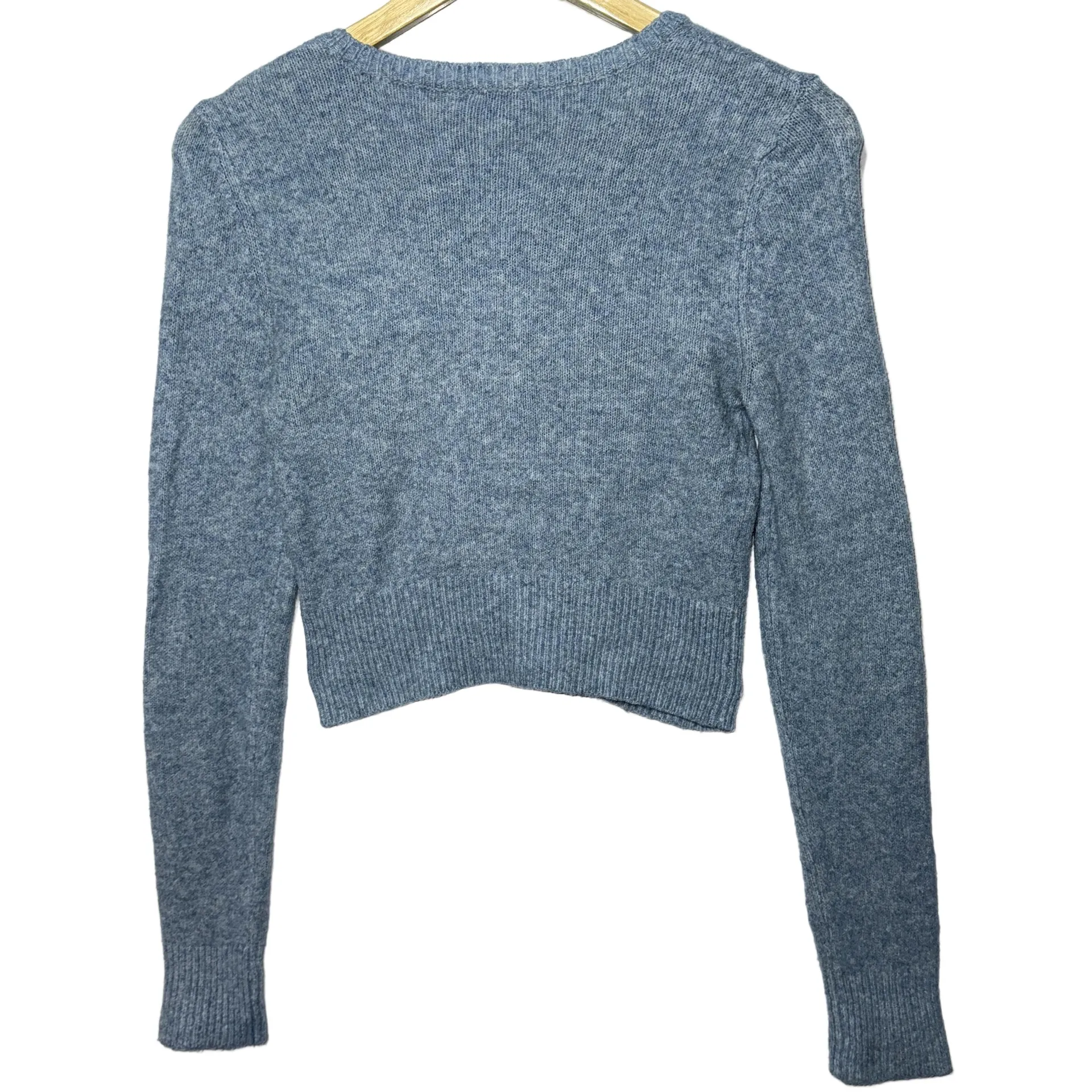 Abercrombie & Fitch Soft AF Blue Knit Crew Long Sleeve Cardigan Sweater Size XS - Image 3