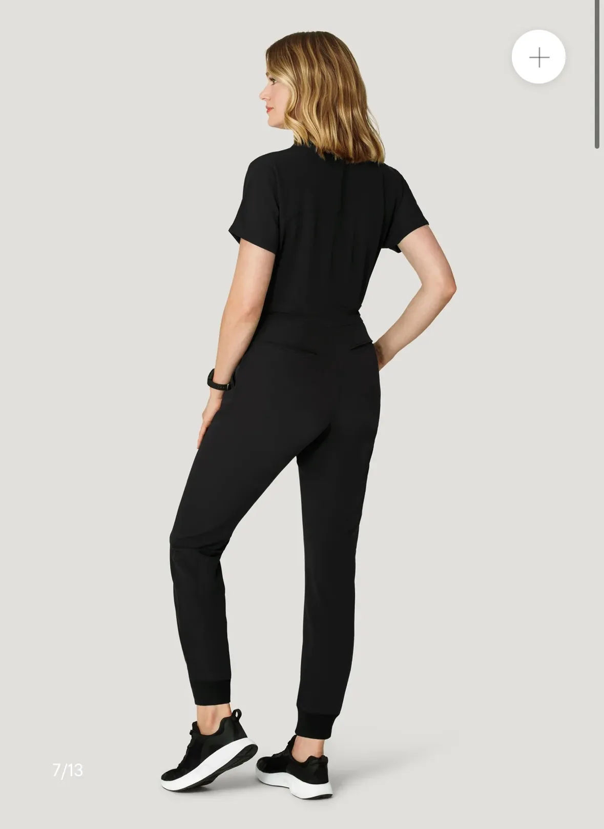 Mandala Black Scrub Jumpsuit Size L - Image 2