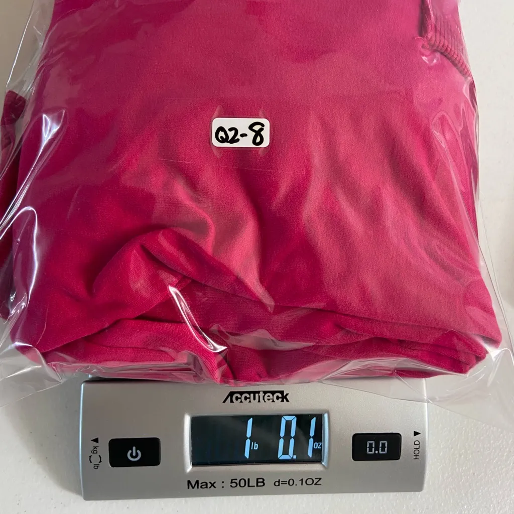 NWOT BCBG women’s colorful bright‎ pink sequin hooded full zip sweatshirt large - Image 8