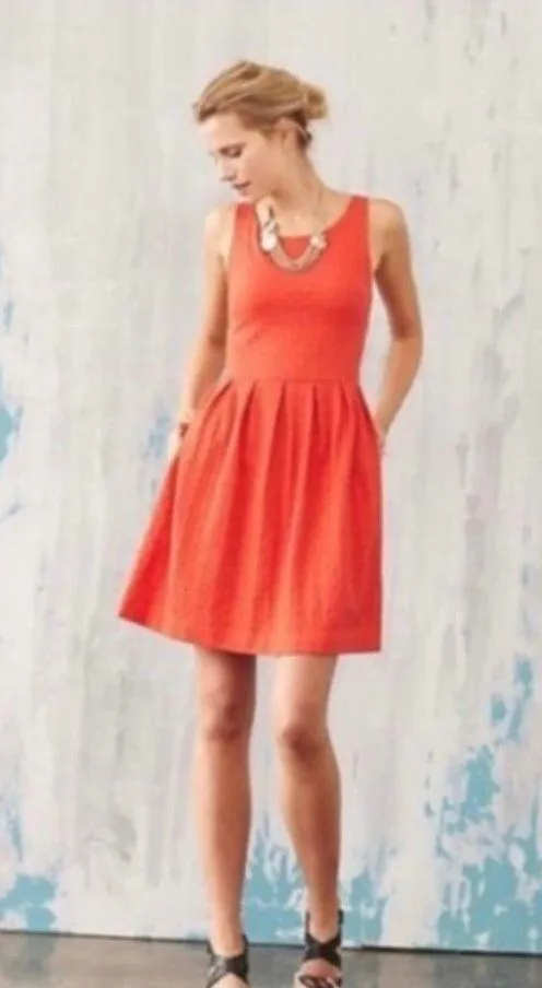 Deletta Embossed Orange Mini Dress - Image 2