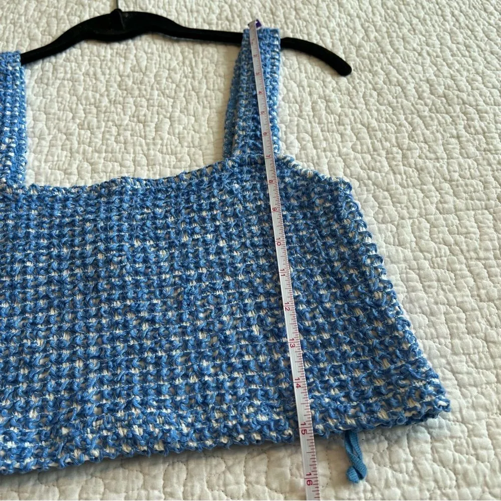 ✨ Zara Women’s Blue White Crop Top Large - Image 7