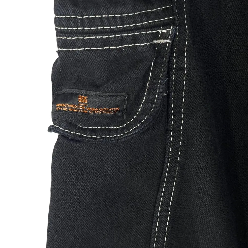 BDG SZ 25 Relaxed Skate Jeans Hi-Rise Cargo Pockets Elastic Waist Zip-Fly Black - Image 3