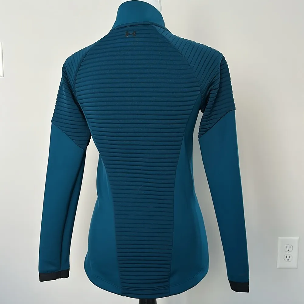 Under Armour Fitted Teal Quarter Zip Sz XS - Image 4