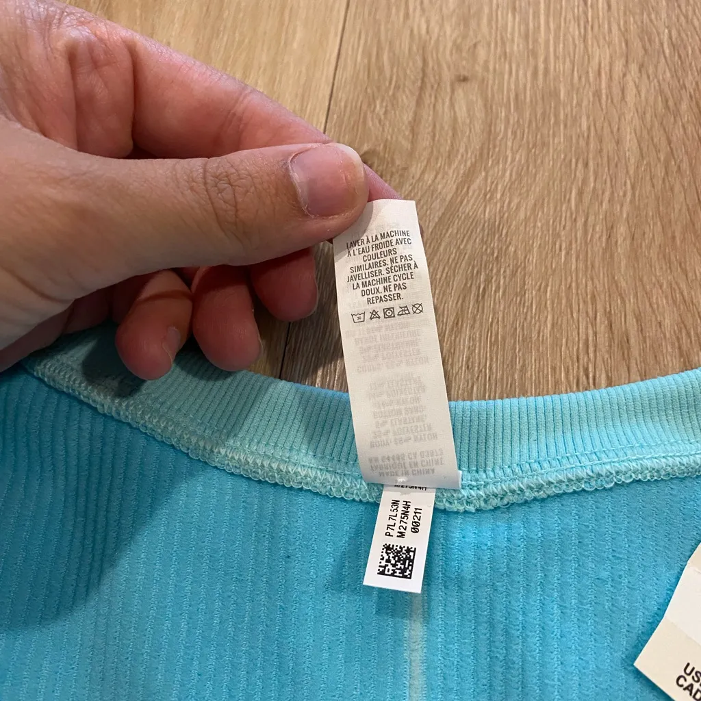 NWT aerie crop ribbed blue tee size small - Image 4