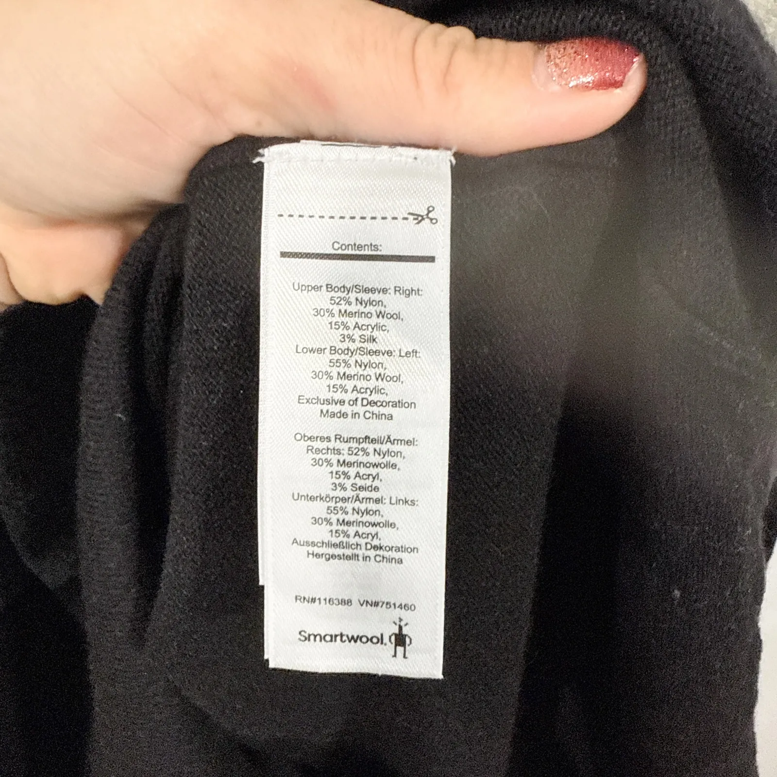 Smartwool Shadow Pine Colorblock Crewneck Sweater Black & Grey - Image 3