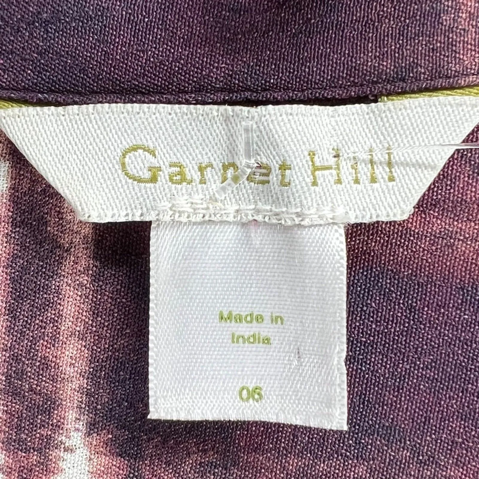 Garnet Hill Tunic Top Women 6 Purple Plaid Crepe Popover Shirt Casual Cottage - Image 13