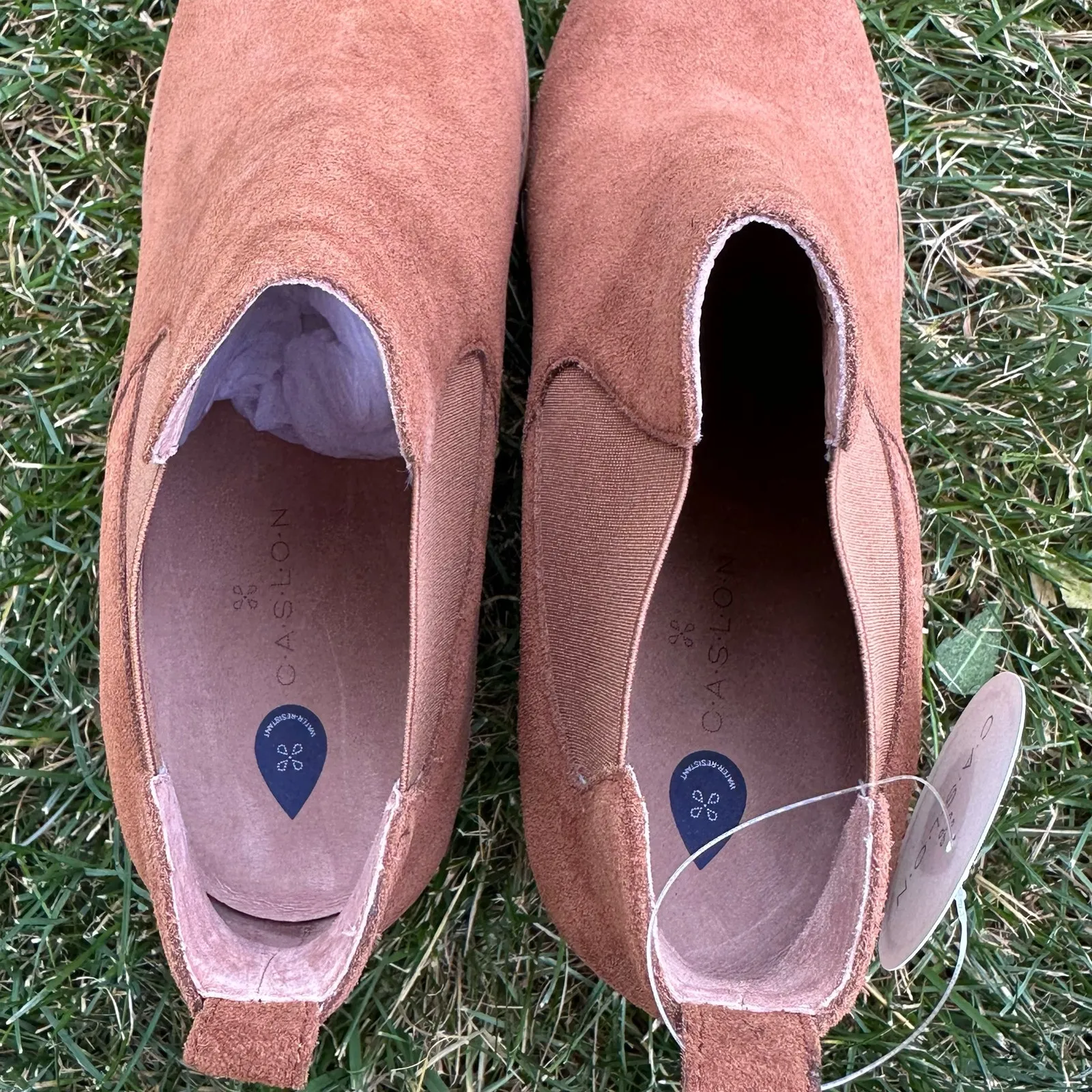 Caslon Willa Tan Suede Wedge Ankle Bootie NEW Womens 10 Water Resistant 3" Heel - Image 5