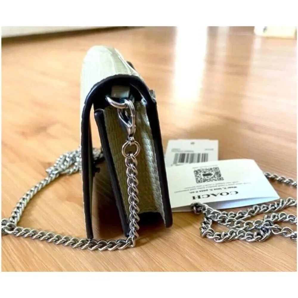 Coach Green Mini Wallet On A Chain Soft Leather NWT $198 - Image 9
